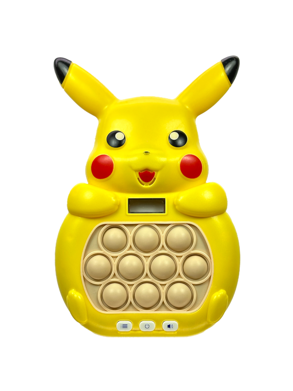 Experience stress relief with the Electronic Pop-Up Anti-Stress Game with Display Counter. This interactive game features randomly lighting circles that test your reflexes and coordination. Available in models with beloved characters like Pikachu and Kuromi, it includes multiple difficulty levels and game modes: Stage, Memory, Scoring, Multiplayer, Scoring Race, and Breakout Race. Ideal for all ages, it's compact and portable for on-the-go entertainment and stress relief, enhancing focus, speed, and fine motor skills.