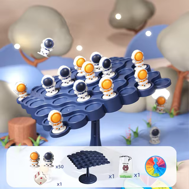 „Astronauts Balance Tree“ yra įdomus įgūdžių lavinimo žaidimas, kuriame žaidėjai ant medžio lentos balansuoja astronautų figūrėles. Puikiai tinka vaikams ir suaugusiems, pagerina erdvinį mąstymą ir smulkiąją motoriką, todėl puikiai tinka šeimos žaidimų vakarams ar žaidimams solo.
